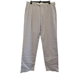 Brooks Brothers Milano Blue & White Striped Seersucker Pants - 34/34